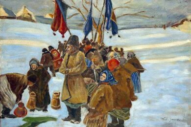 Święcenie wody w Gromniczną Pierwsza połowa XX w.