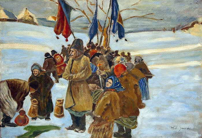 Święcenie wody w Gromniczną Pierwsza połowa XX w.